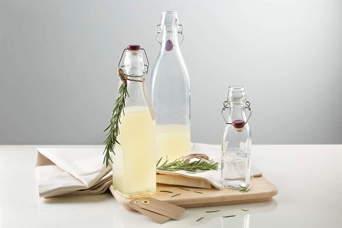 Kilner 2pcs 1L Clip Top Glass Bottle Oil Vinegar Condiments Storage Container - Picture 3 of 3