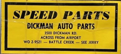 #ad #ad VRHTF NHRA RARE VTG 100% ORIGINAL SPEED PARTS DICKMAN AUTO PARTS 3quot; X 5quot; STICKER $19.99