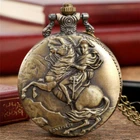 Steampunk Bonaparte Design Unisex Quartz Analog Pocket Watch Necklace Chain Gift