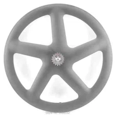 700C Road Track Fixed Gear Bike Full Carbon Fibre Wheelset 5 Spokes Clincher