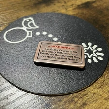 BLACK COURSE WARNING!  Laser Engraved Custom Copper Golf Ball Marker!