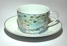 Ceralene • Limoges Raynaud France • Impressions FLAT CUP & SAUCER SET