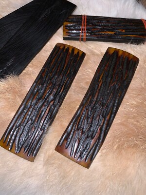 Antler Jigged Camel Bone Scales, 5  X 1/1/2  X 1/4 , knife making, Nice amber.