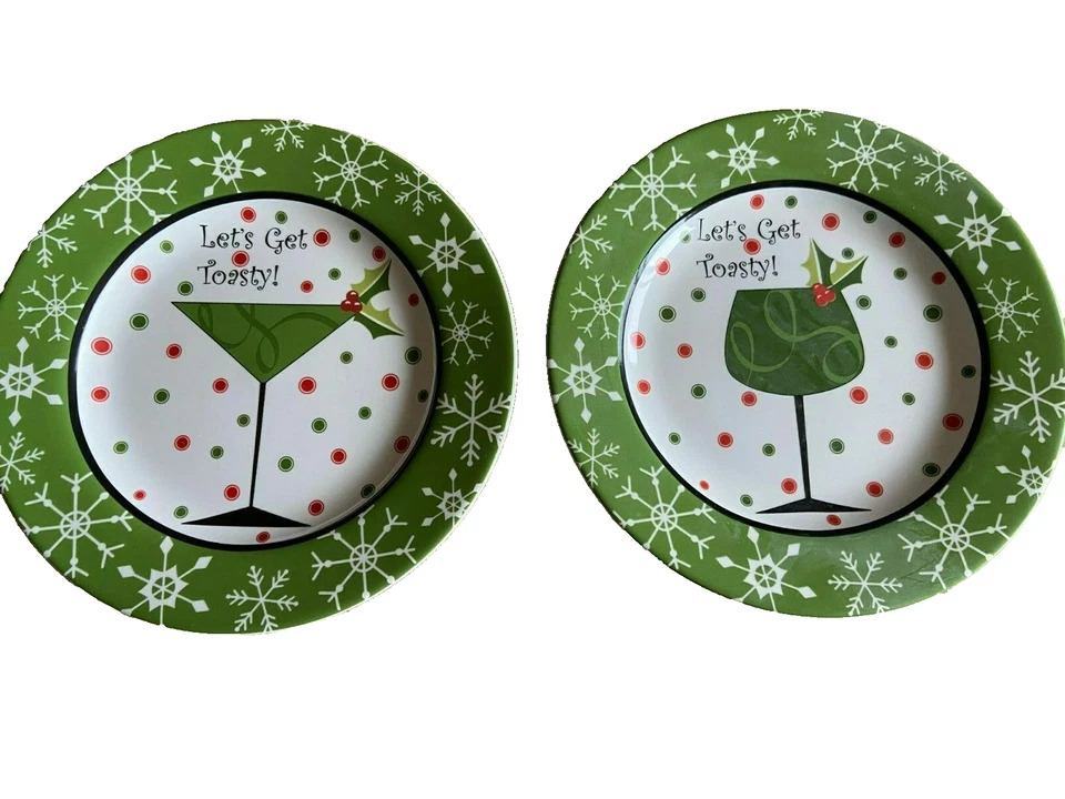 Juego de 4 platos de aperitivo navideño 222 Fifth Winter Cheer LET'S GET TOASTY 6,5" Foto 3 de 4