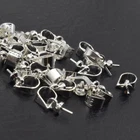 20-50PCS Jewelry Making Findings 925 Silver Plated Pendant Bead Caps Bails