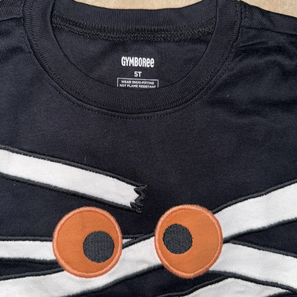 CAMISA TOP PIJAMA HALLOWEEN GYMBOREE NIÑOS NUEVA TALLA 5T GLOBOS OCULARES MOMIA Foto 3 de 4
