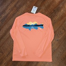 Reel Life Sun Ray Defender UPF 50 Long Sleeve Fishing Boating Shirt Coral Size S