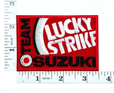 Embroidered Patch - Motorcycle Racing - Suzuki - Team Lucky Strike - Iron-on