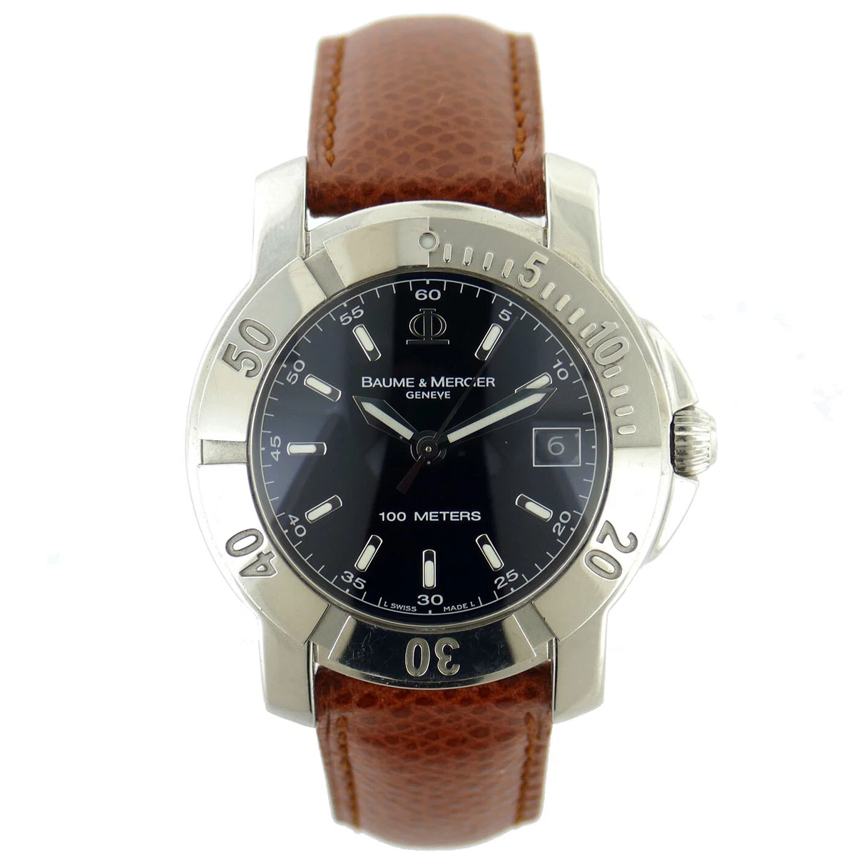 BAUME & MERCIER GENEVE CAPELAND 65452 QUARTZ 100M STAINLESS STEEL 