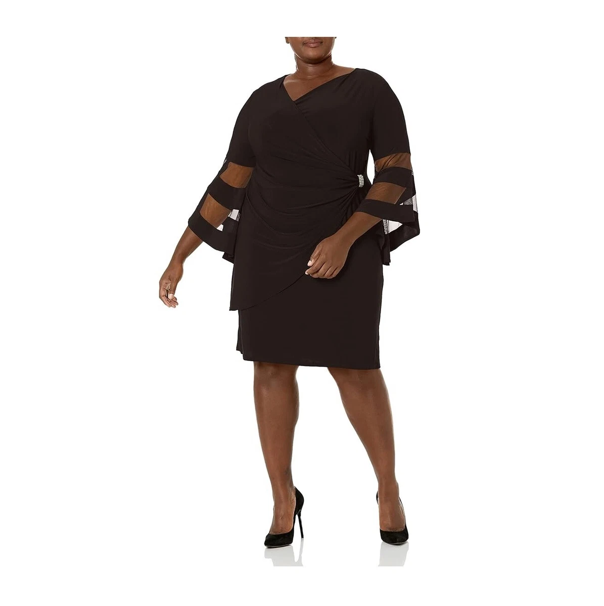 slim fit dress slacks R&M Richards 7068W Long Plus Size Formal Dress main image 1