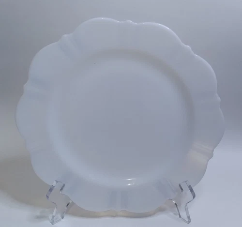 Vintage "American Sweetheart" Monax White Depression Glass Plates 9" Translucent