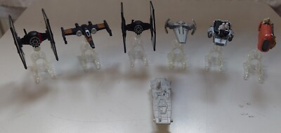 Star Wars Hot Wheels 2x Tie Fighter ReySpeeder Scimatar Poe Dameron Stormtrooper