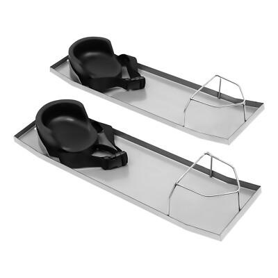 A Pair Concrete Knee Boards Stainless Knee Slider 28'' x 8'' Finishing Tool w/Pads