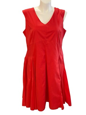 Jessica London Plus Size 18 Red Sleeveless Fit And Flare Party Dress Garden  | eBay