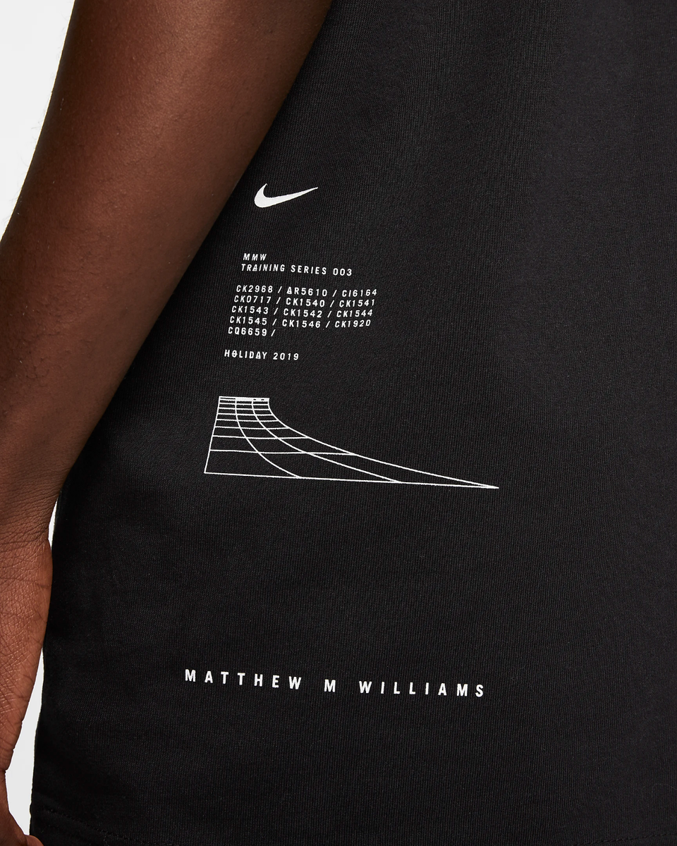 Nike x MMW Short-Sleeve T-Shirt Men's Size Large Black White Nike x MMW Short-Sleeve T-Shirt Men's Size Large Black White