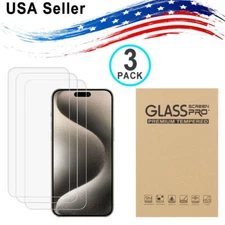 3[PACK] iPhone 6+ 6S+ 7+ 8+ SE X XR XS MAX 11 12 13 14 15 PRO MAX TEMPERED GLASS