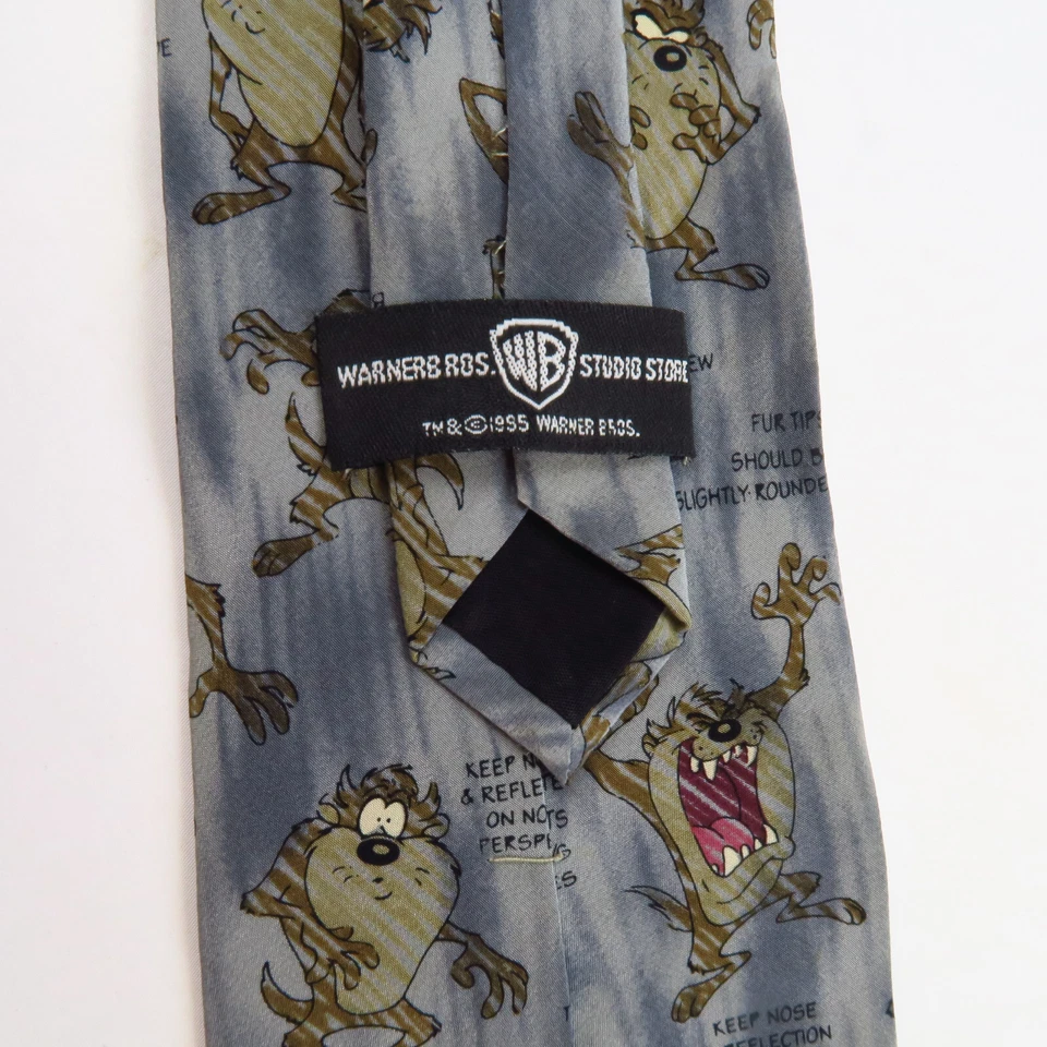 Vintage 1993 Warner Bros Tasmanian Devil Taz Details Features Tie 56x4 Novelty - Image 3 of 4