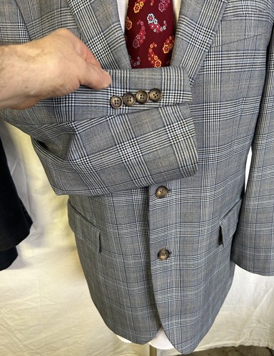 Brooks Brothers 1818 Madison Blazer 100% SAXXON pure wool check sport coat 41 R - Picture 4 of 10