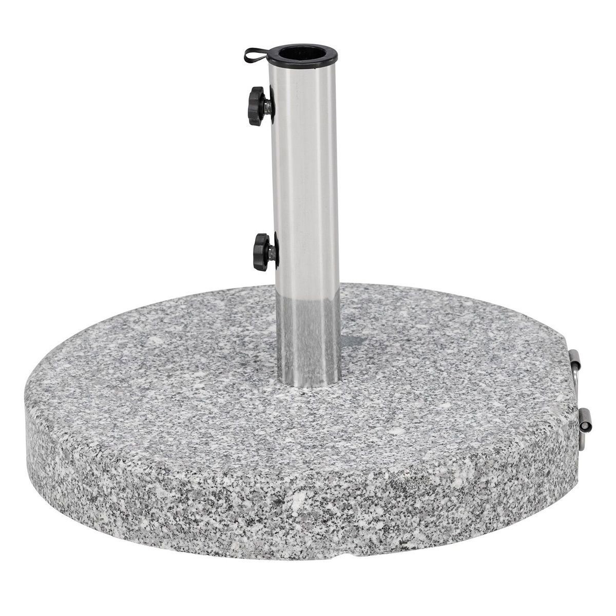 Pied de parasol gris 50cm Stathera socle de parasol rond pour jardin