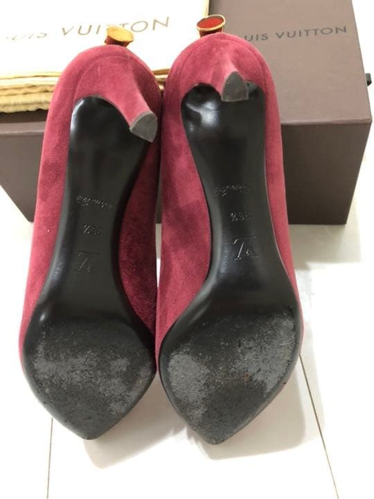 LOUIS VUITTON Heel Pumps Suede Bordeaux EU 36.5 135319K Authentic thumbnail 5