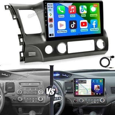 For Honda Civic 2006-2011 Apple CarPlay Android 15 Car Stereo Radio GPS WiFi RDS