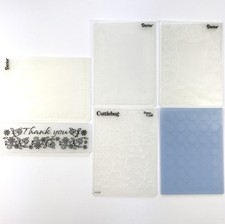 6 Assorted Embossing Folders - Cuttlebug Birds On Branches,Darice Teddy Bear,etc