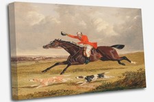 Classic Fox Hunting Vintage  Horse Canvas  Wall Art Print
