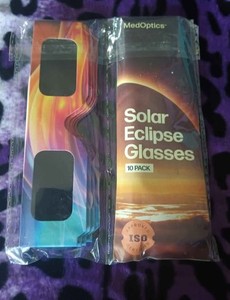 MedOptics Solar Eclipse Glasses 10 Pack ISO 12312-2 Certified 2024 Viewer