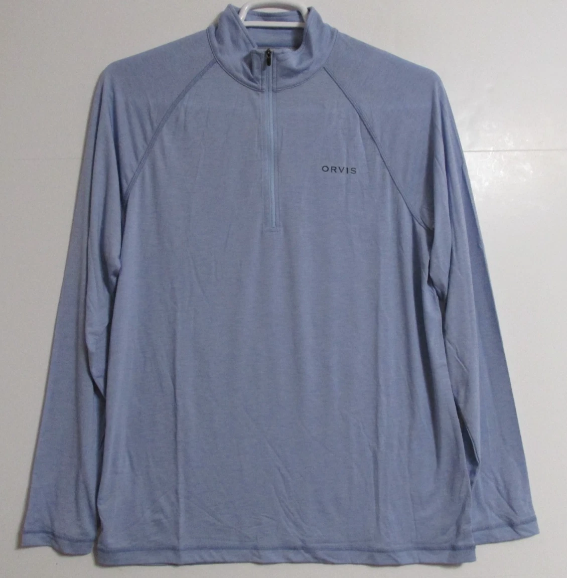 Men's Orvis Dricast 1/4 Zip UPF 50+ Sun Protection Shirt Blue Size MEDIUM