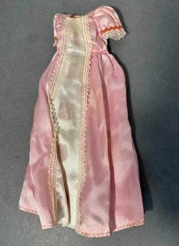 1973 Curl Tuli Chan Tulip Francie Doll Pink Satin Dress MOD vintage Barbie