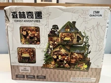 Forest Adventures DIY Miniature House Kit – LED Woodland Cottage Model NEW