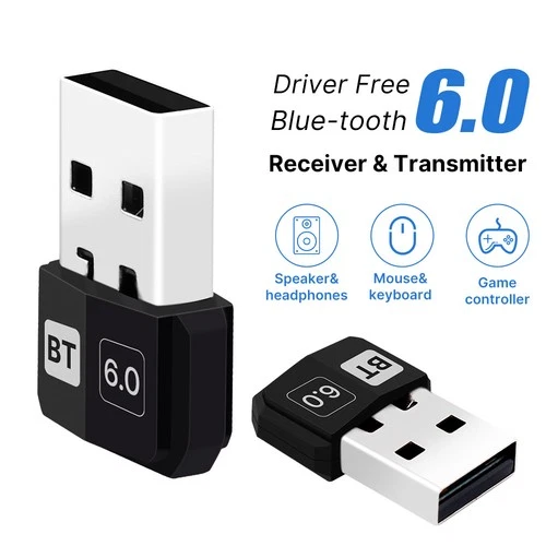 Bluetooth 6.0 USB Adapter:Low Latency,Hi-Res Audio,Plug&Play(Gaming/Streaming)