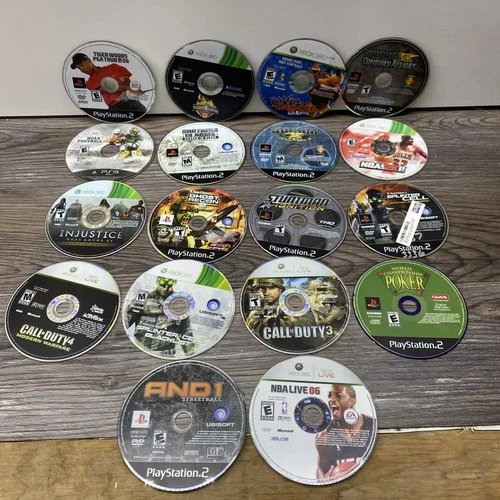 Lot Of Scratched Video Game Discs Lot Of 18 Mix Xbox PlayStation ASIS For Repair