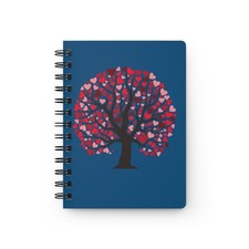 Heart Tree Spiral Journal  Love Quote Notebook