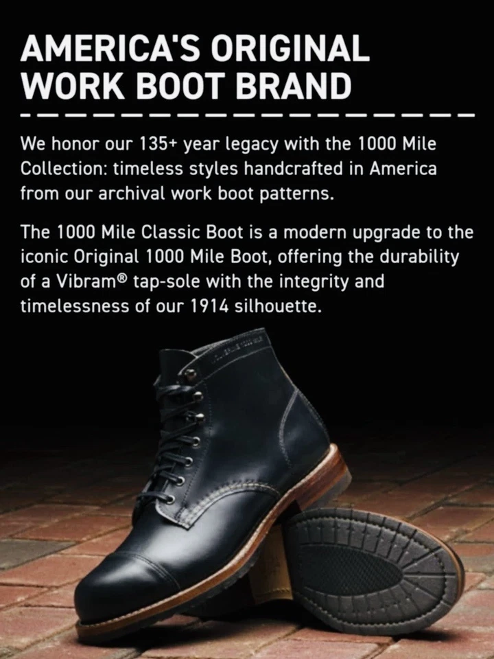 Botas Wolverine 1000Mile negras. Nunca usado Foto 3 de 4