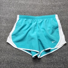 Nike Dri-FIT Tempo Shorts Girls Large Teal Blue Excellent Mesh Trim Athletic