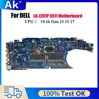 Laptop Motherboard For Dell 5511 FDV50 LA-J281P with I5 I7 CPU CN-09XKR8 093YRG