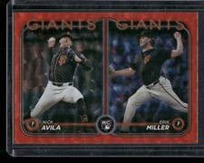2024 Topps Update #US271 Erik Miller / Nick Avila Orange Crackle Foilboard #/299