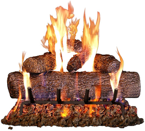 RealFyre Peterson Fyreside 24in Live Oak Gas Log Set For Parts Untested