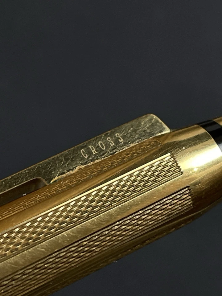 Cross Signature Gold Plated Barley Pattern Fountain Pen 18k 750 XF Nib Xtra Fine - Image 4 of 4