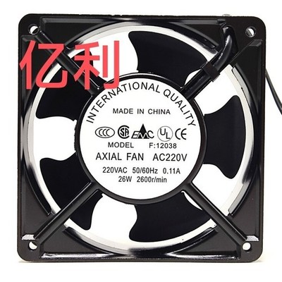 1 PCS    Quality axial fan model F:12038 AC 220V 12038 12CM 2 wire #tp