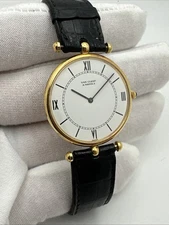 VCA Van Cleef & Arpels Piaget 9P 18K Gold Ultra Thin Manual Vintage Watch, Runs