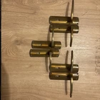 3 Pairs Vintage Metal Lever Door Handles Old Plates Bronze Plated "LEGGE"