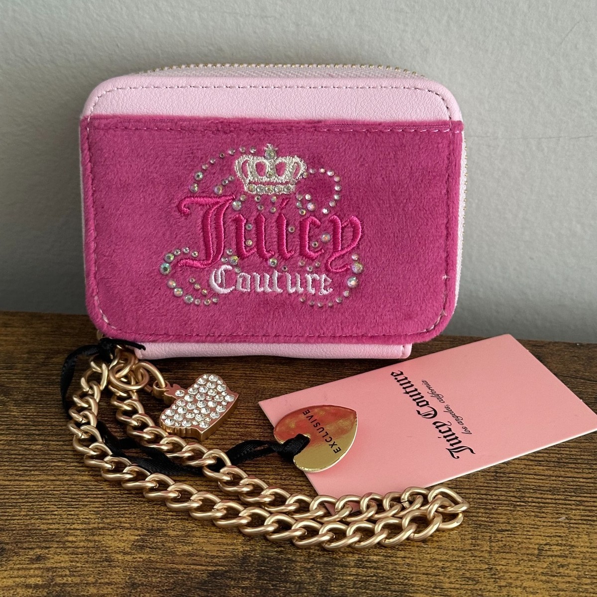 NWT Juicy Couture Dreamy Pink Raspberry Pouch Wallet Wristlet
