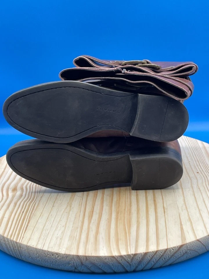 Bota de montar Tahari Bryant para mujer talla 8M cuero marrón hasta la rodilla punta cerrada Foto 4 de 4
