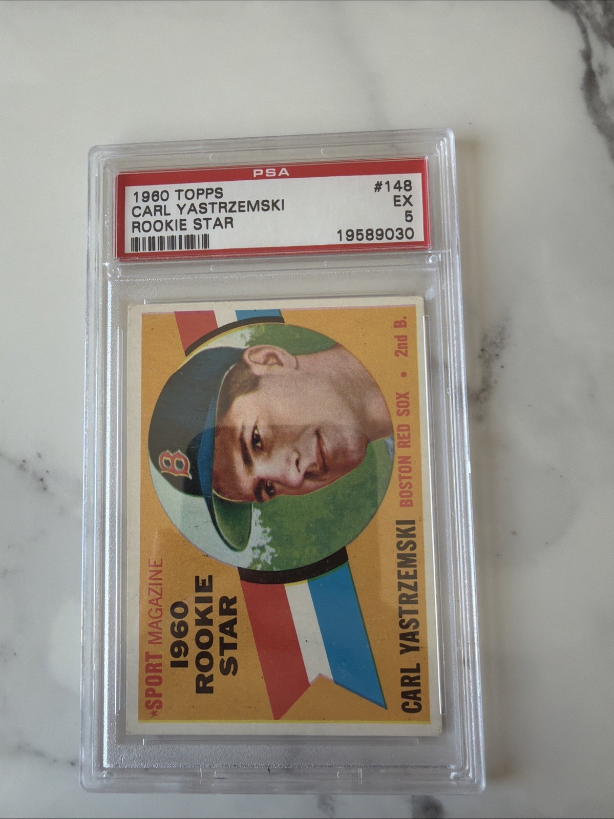 1960 Topps - Sport Magazine 1960 Rookie Star Carl Yastrzemski #148 (RC) PSA 5
