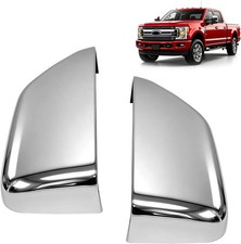 Chrome Mirror Cap Cover Exterior Door Top Half Tow Compatible With Ford F250 F35