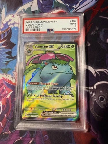 2023 Pokemon Mew en Venusaur EX Ultra Rare Card 182/165 PSA 9 Mint