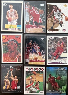 Rockets 18 Card Lot Hakeem Olajuwon, Tracy Mcgrady, Yao Ming, No Duplicates