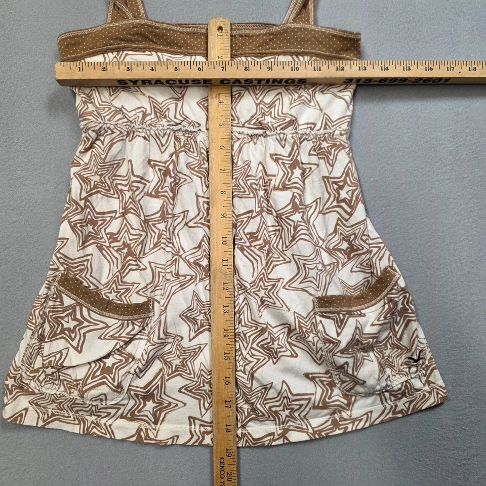 Top Cami Babydoll Hollister Vintage Y2K Talla M Marrón Estampado Concha de Mar Bella Swan Foto 2 de 4